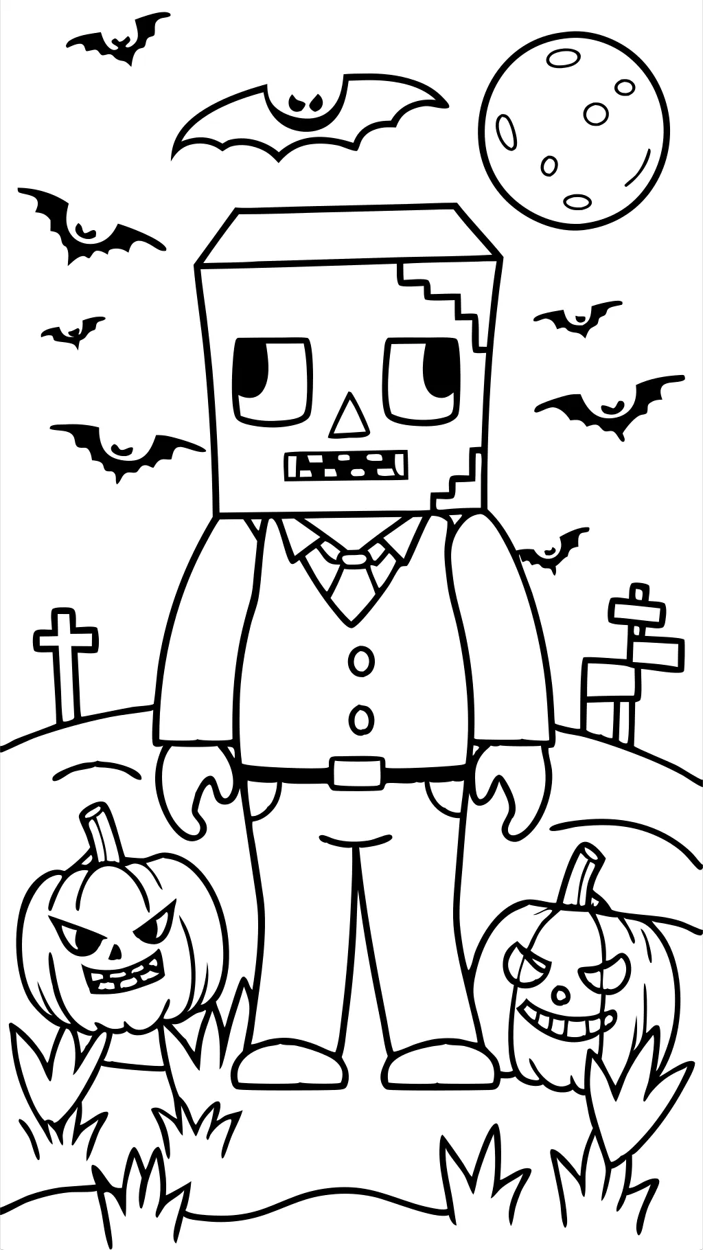 minecraft zombie minecraft halloween coloring pages